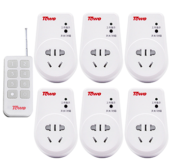 TOWE remote control socket with one controller and six sockets 220V 10A
