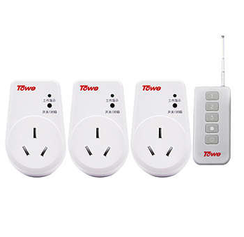 TOWE remote control socket with one controller and three sockets 220V 16A